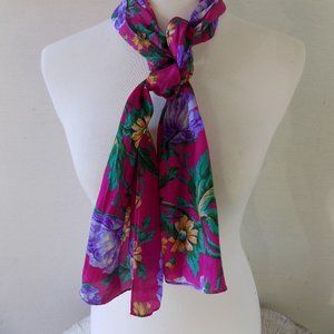 ON SALE CLUB7 ECHO FLORAL SILK SCARF
